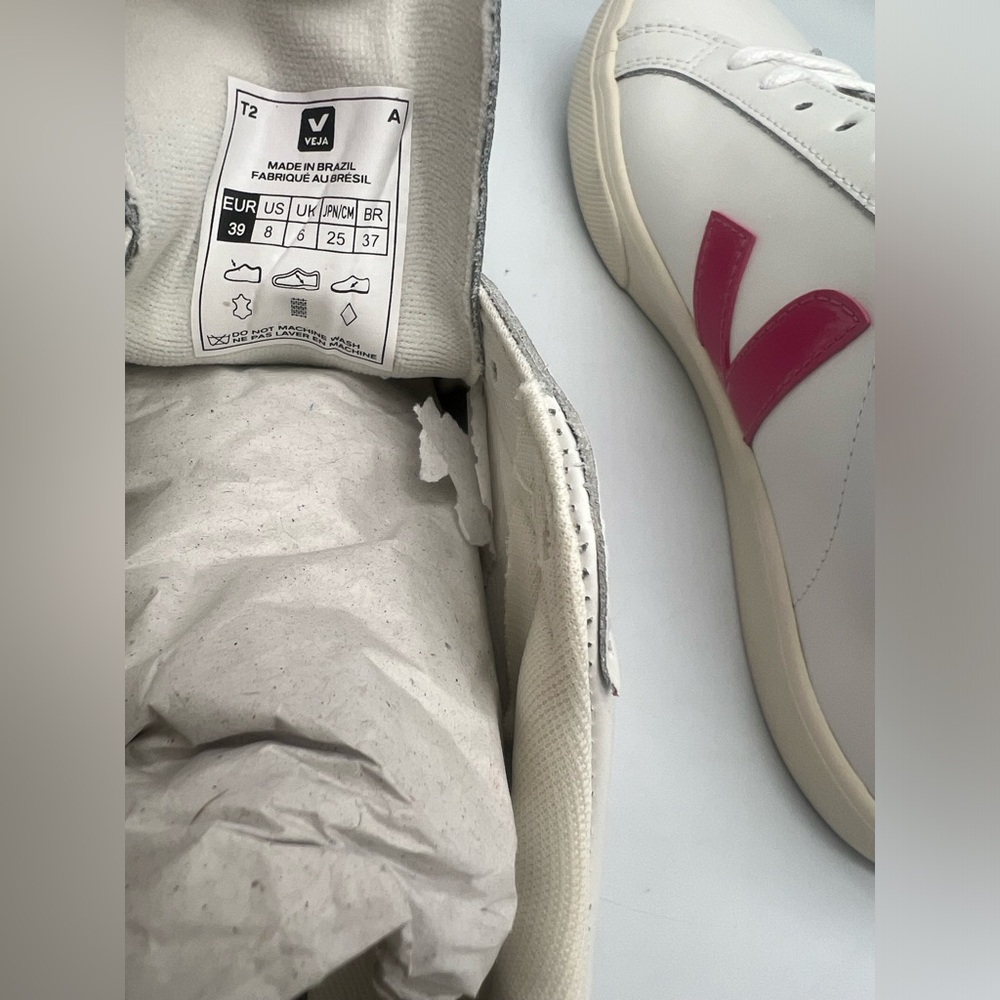 VEJA Esplar Logo Extra White Mia Pink Low Top Sneakers - Picture 9 of 13